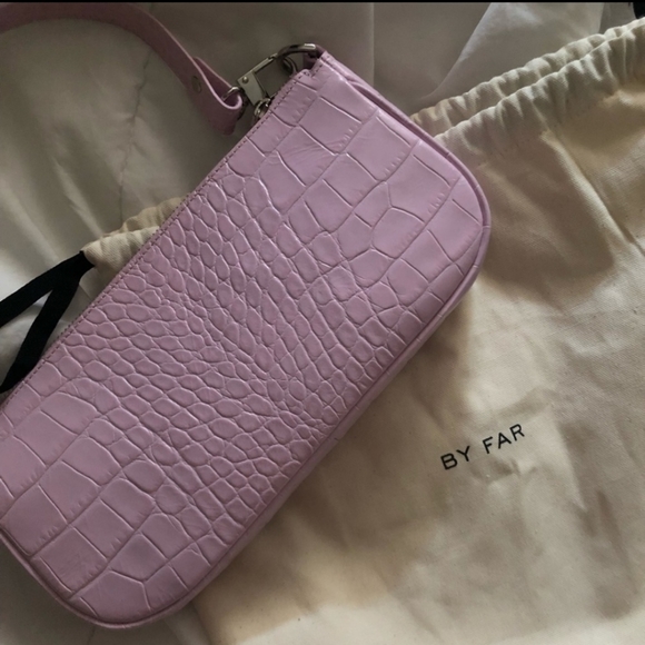 BY FAR Rachel Pink Croco Bag 👛 - Picture 4 of 9